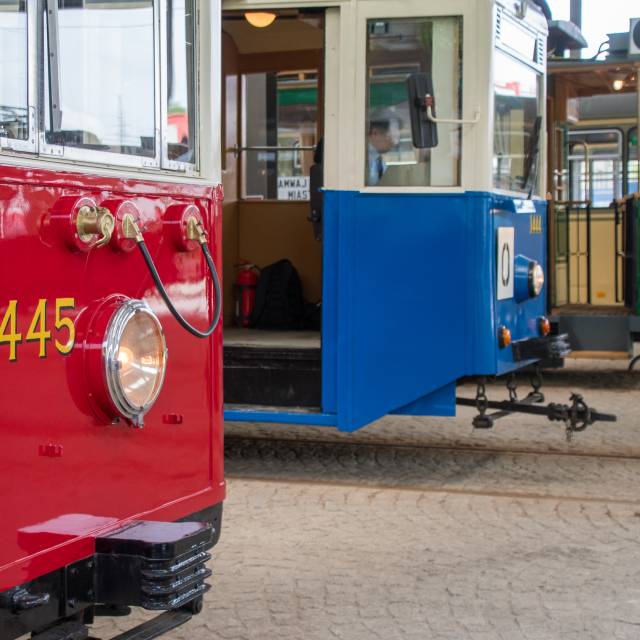 Historyczne tramwaje z innych miast w Krakowie - w Stacji Obsługi Tramwajów Nowa Huta